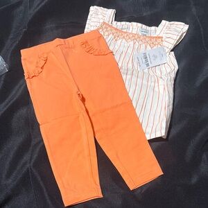 Carter's Orange Ruffle Leggings